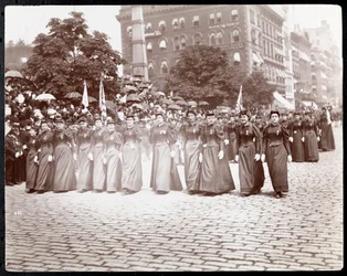 View of Women Marching in a Parade of the Daughters of the Grand Army of the Republic, New York, May 1895